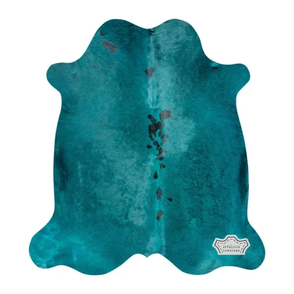 Aquamarine Color Dyed Cowhide Rug - Image 2