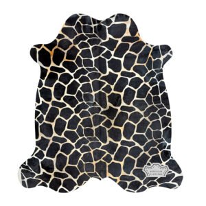 Authentic Giraffe Animal Print Cowhide Rug