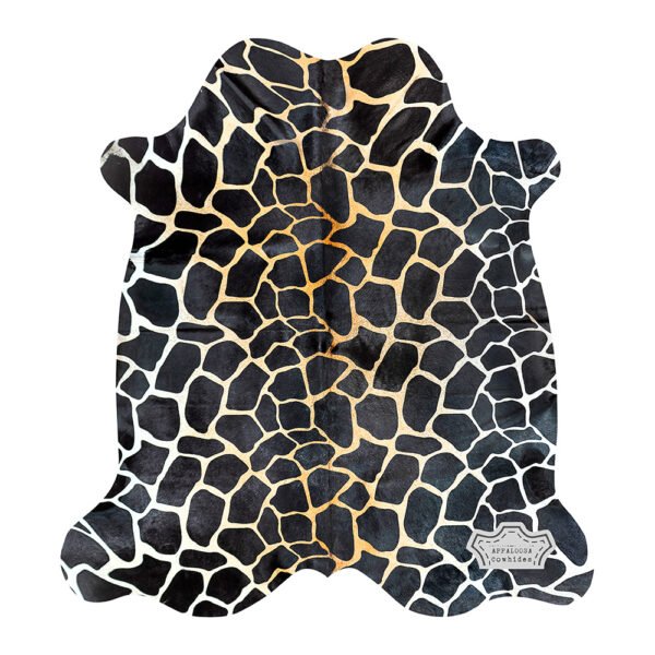 Authentic Giraffe Animal Print Cowhide Rug - Image 3