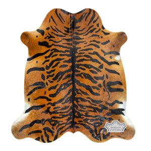 Authentic Tiger Animal Print Cowhide Rug