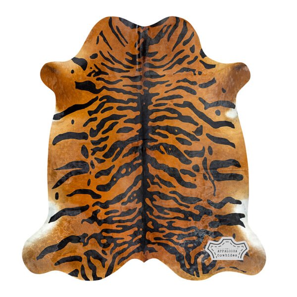 Authentic Tiger Animal Print Cowhide Rug