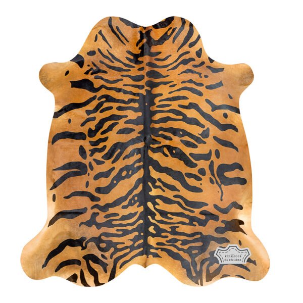 Authentic Tiger Animal Print Cowhide Rug - Image 2