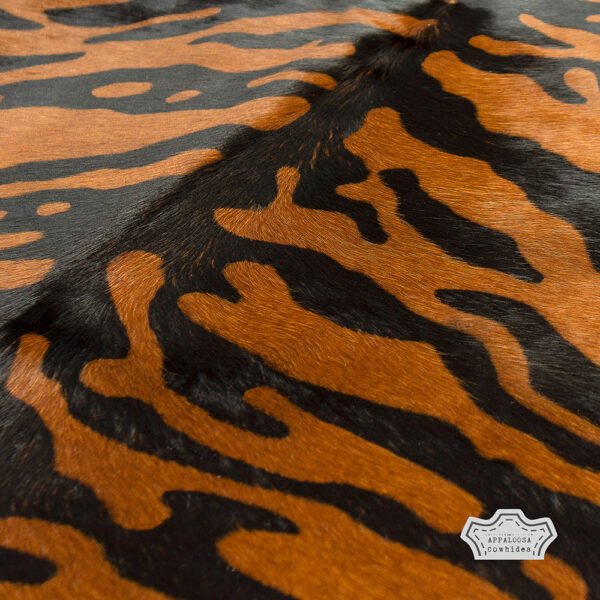 Authentic Tiger Animal Print Cowhide Rug - Image 4
