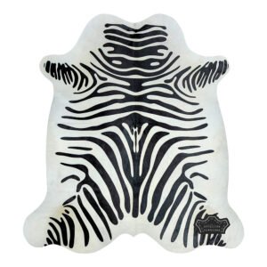 Authentic Zebra Animal Print Cowhide Rug
