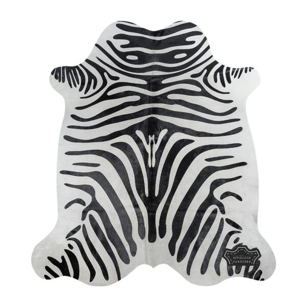 Authentic Zebra Animal Print Cowhide Rug - Image 2
