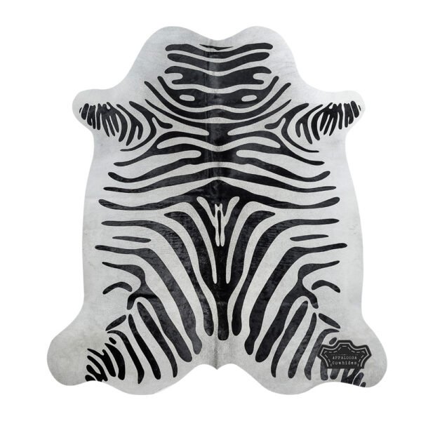 Authentic Zebra Animal Print Cowhide Rug - Image 3