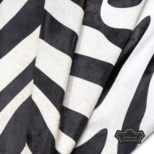 Authentic Zebra Animal Print Cowhide Rug - Image 4