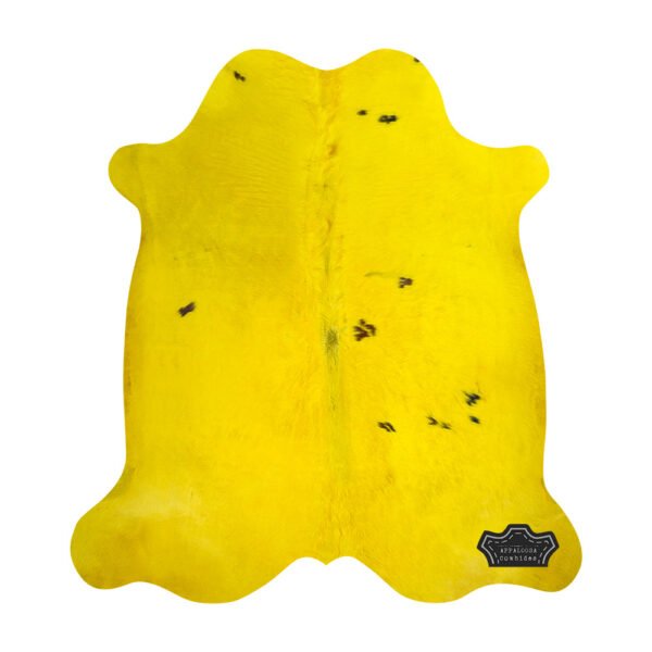 Bright Gold Color Dyed Cowhide Rug - Image 3
