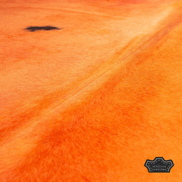 Burnt Orange Color Dyed Cowhide Rug - Image 2