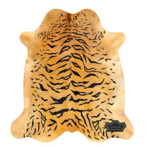 Light Tiger Animal Print Cowhide Rug