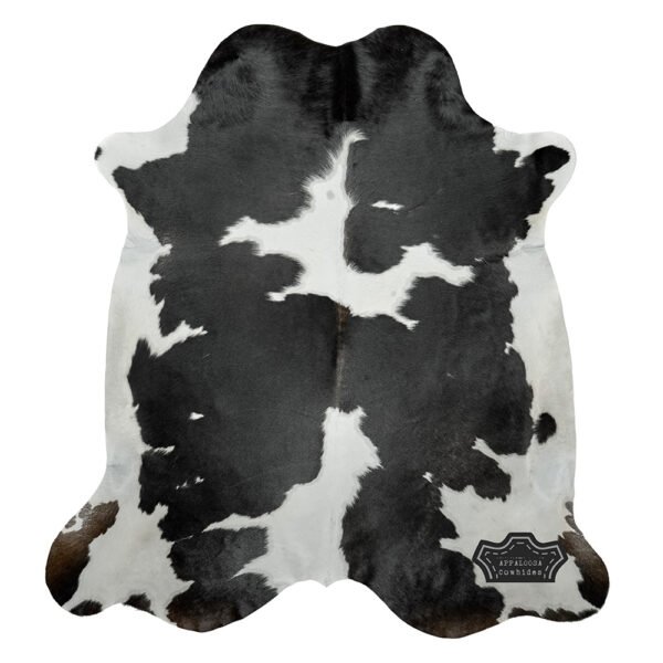Natural Authentic Black & White Cowhide Rug - Image 2
