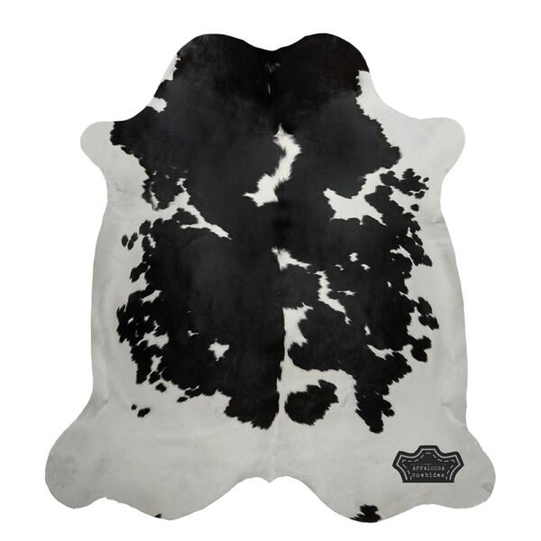 Natural Authentic Black & White Cowhide Rug - Image 4