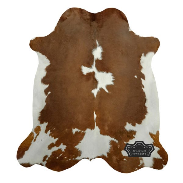 Natural Authentic Brown & White Cowhide Rug - Image 2