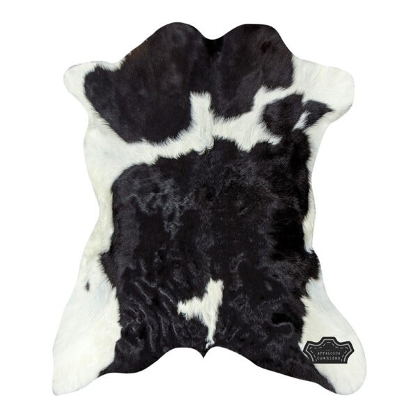Natural Black & White Calf Hide Cowhide Rug - Image 3