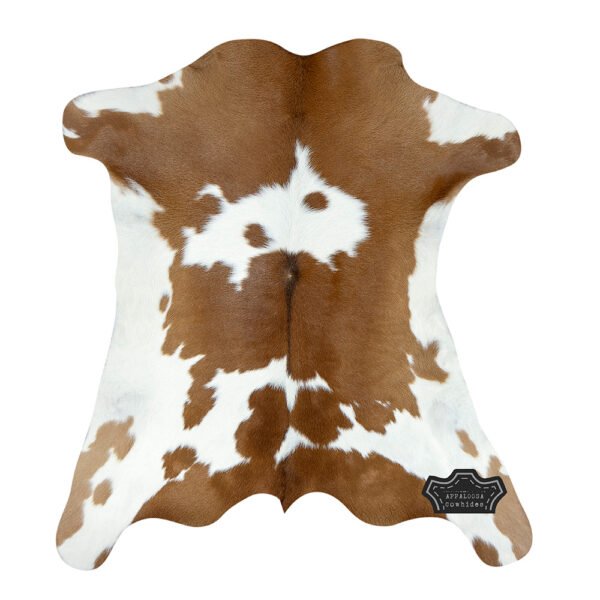 Natural Brown & White Calf Hide Cowhide Rug