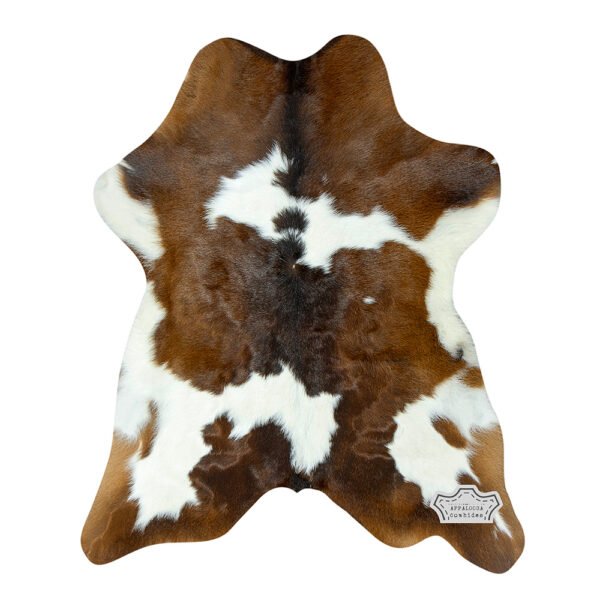 Natural Brown & White Calf Hide Cowhide Rug - Image 3