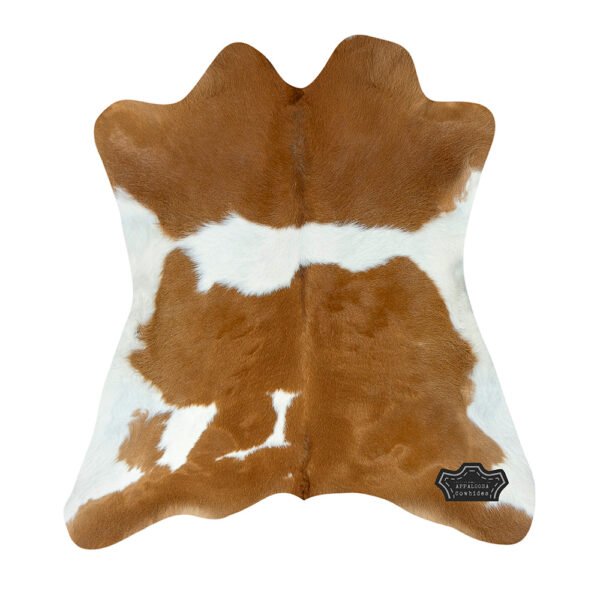 Natural Brown & White Calf Hide Cowhide Rug - Image 4