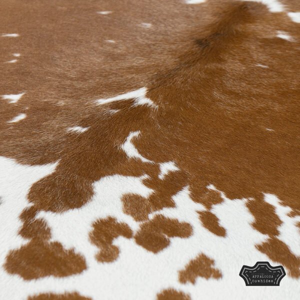 Natural Brown & White Calf Hide Cowhide Rug - Image 8