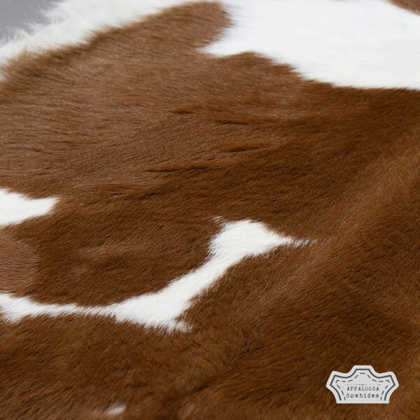 Natural Brown & White Calf Hide Cowhide Rug - Image 10