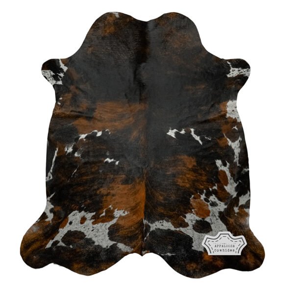 Natural Dark Tricolor Cowhide Rug - Image 2
