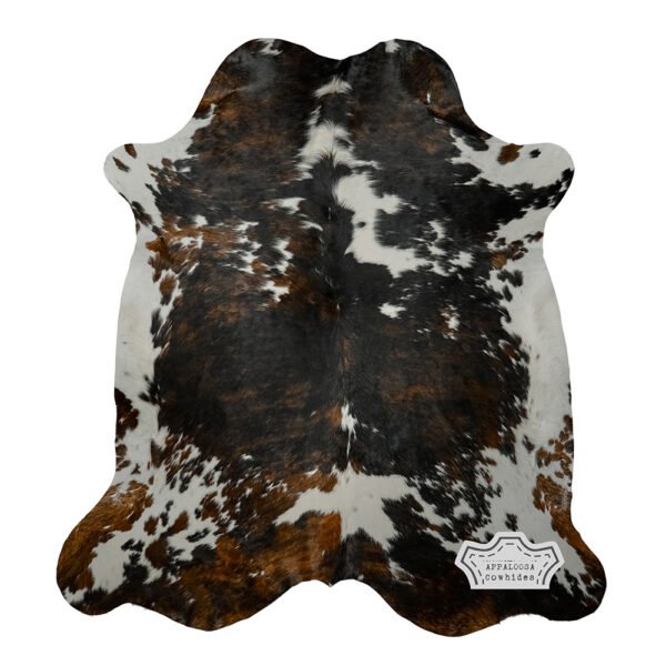 Natural Dark Tricolor Cowhide Rug - Image 3