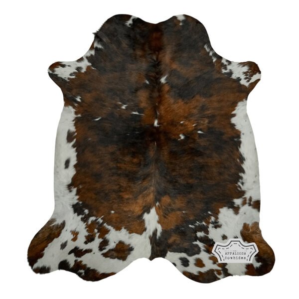 Natural Dark Tricolor Cowhide Rug - Image 4