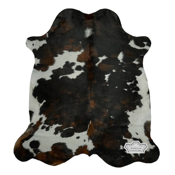Natural Dark Tricolor Cowhide Rug - Image 5