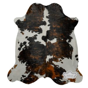 Natural Dark Tricolor Cowhide Rug