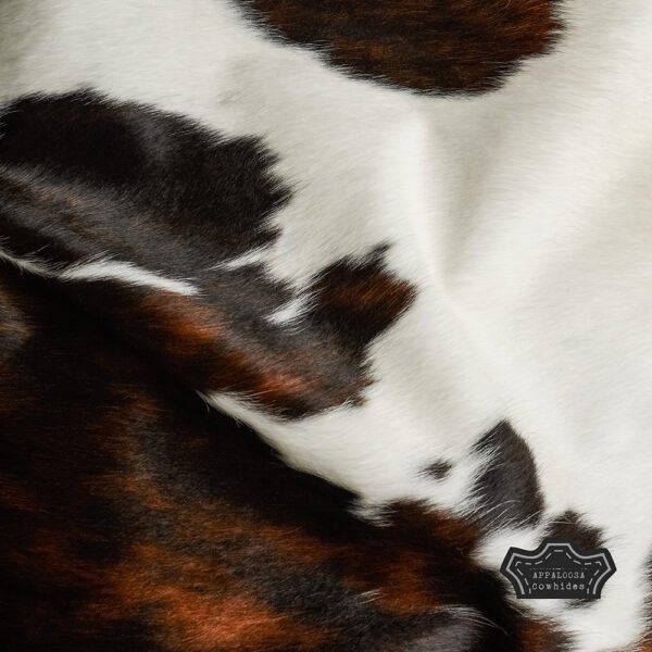 Natural Dark Tricolor Cowhide Rug - Image 6