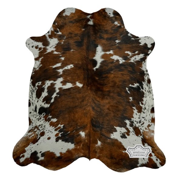 Natural Medium Tricolor Cowhide Rug - Image 4