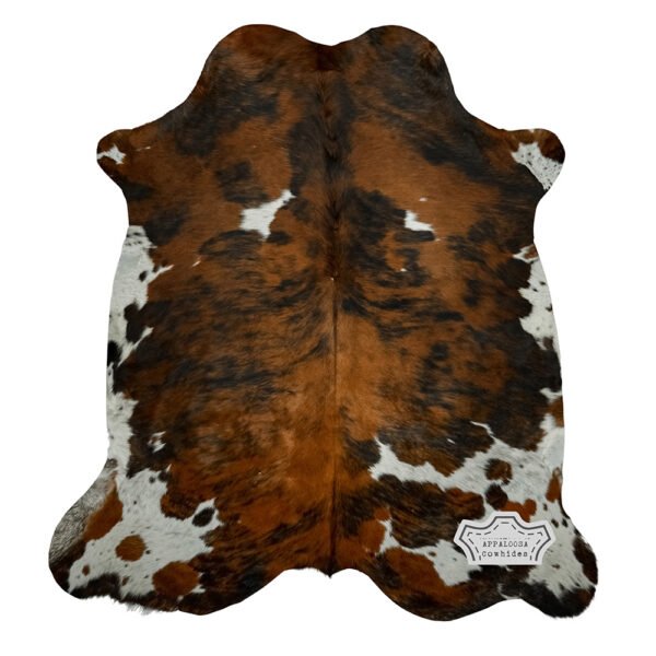 Natural Medium Tricolor Cowhide Rug - Image 3