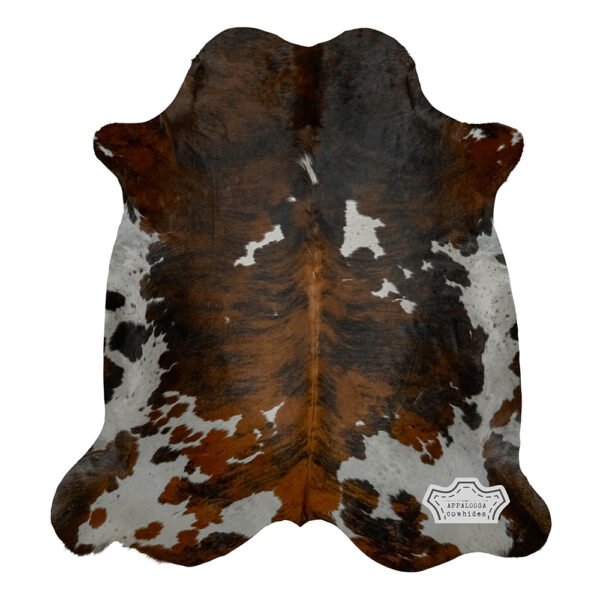 Natural Medium Tricolor Cowhide Rug - Image 7