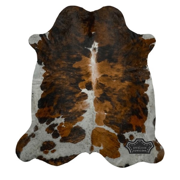 Natural Medium Tricolor Cowhide Rug - Image 8
