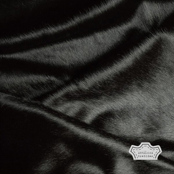 Natural Solid Black Cowhide Rug - Image 3
