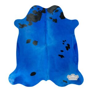 Vibrant Blue Color Dyed Cowhide Rug