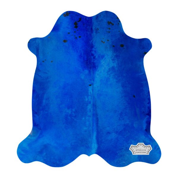 Vibrant Blue Color Dyed Cowhide Rug - Image 2