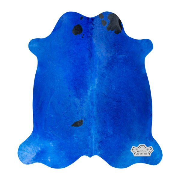 Vibrant Blue Color Dyed Cowhide Rug - Image 3